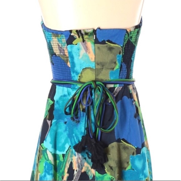Anthropologie Vanessa Virginia Floral Shadeflower Strapless Dress Sz 2 MSRP $158 - Picture 7 of 11